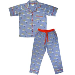 Cotton Short Sleeve Kids Nightwear/Nightdress/Sleepsuit/Sleepwear/Night Suit for Boys and Girls Top and Pyjama Combo Set,(SM-00658UNISEXSWPT_Parent)