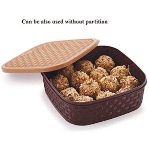 7 Section Heavy Duty Plastic Masala Box for Kitchen 700ml Pack of 2