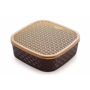 Plastic Wooden Style Masala Spice Rangoli Box