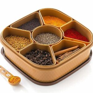 Plastic Wooden Style Masala Spice Rangoli Box