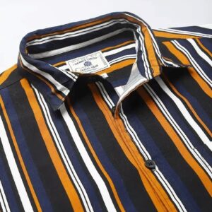 Dennins Lingo Men’s Striped Slim Fit Cotton Casual Shirt