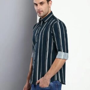 Dennins Lingo Men’s Striped Slim Fit Cotton Casual Shirt