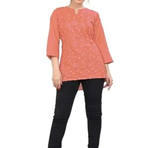 Trendy Cotton Embroidery Work Top for Women