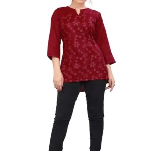 Trendy Cotton Embroidery Work Top for Women