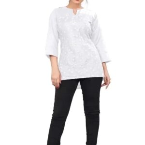 Trendy Cotton Embroidery Work Top for Women