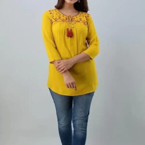 Rayon Casual Women Top Embroidered