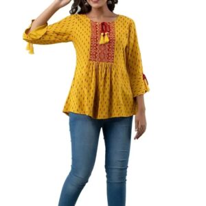 Rayon Casual Women Top Embroidered