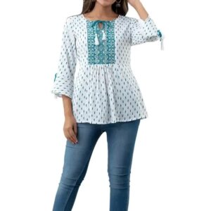 Rayon Casual Women Top Embroidered