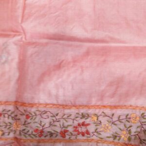 Pure Tussar Silk Embroidered Saree With Blouse Piece