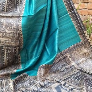 Hand-woven Tussar Ghicha Silk Saree