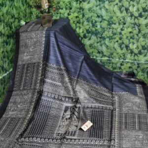 Hand-woven Tussar Ghicha Silk Saree