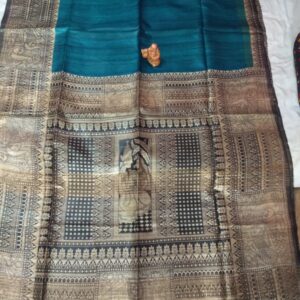 Hand-woven Tussar Ghicha Silk Saree