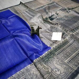 Hand-woven Tussar Ghicha Silk Saree