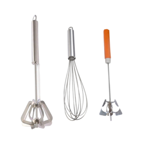 De’ Luce Stainless Steel Spring Whisk Egg Beater Milk Blender for Blending, Whisking Pack of 3