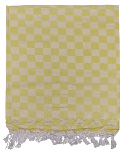 Lucky Sleep® Bhagalpuri Chadar Chekered 52X96 inch Yellow