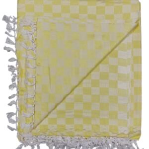 Lucky Sleep® Bhagalpuri Chadar Chekered 52X96 inch Yellow