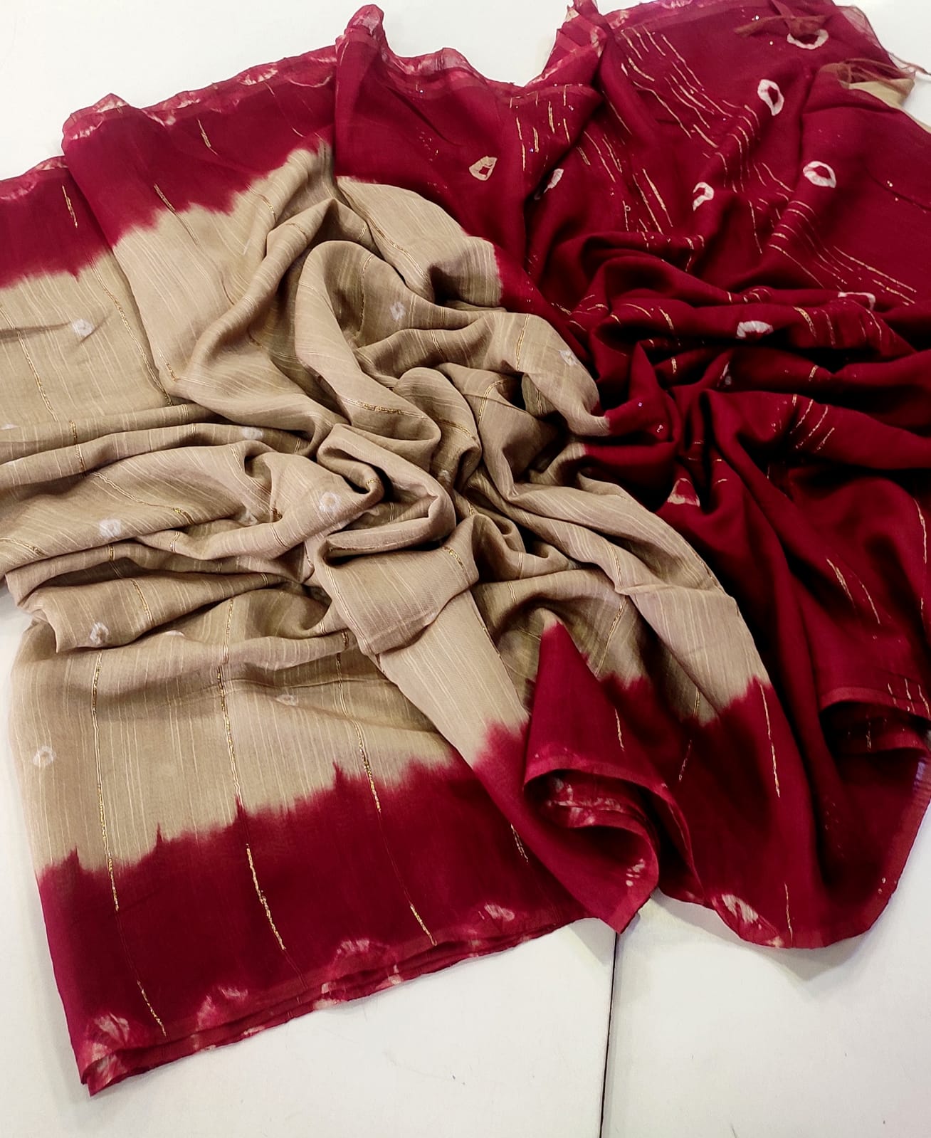 Shibori Chanderi Kota silk Saree