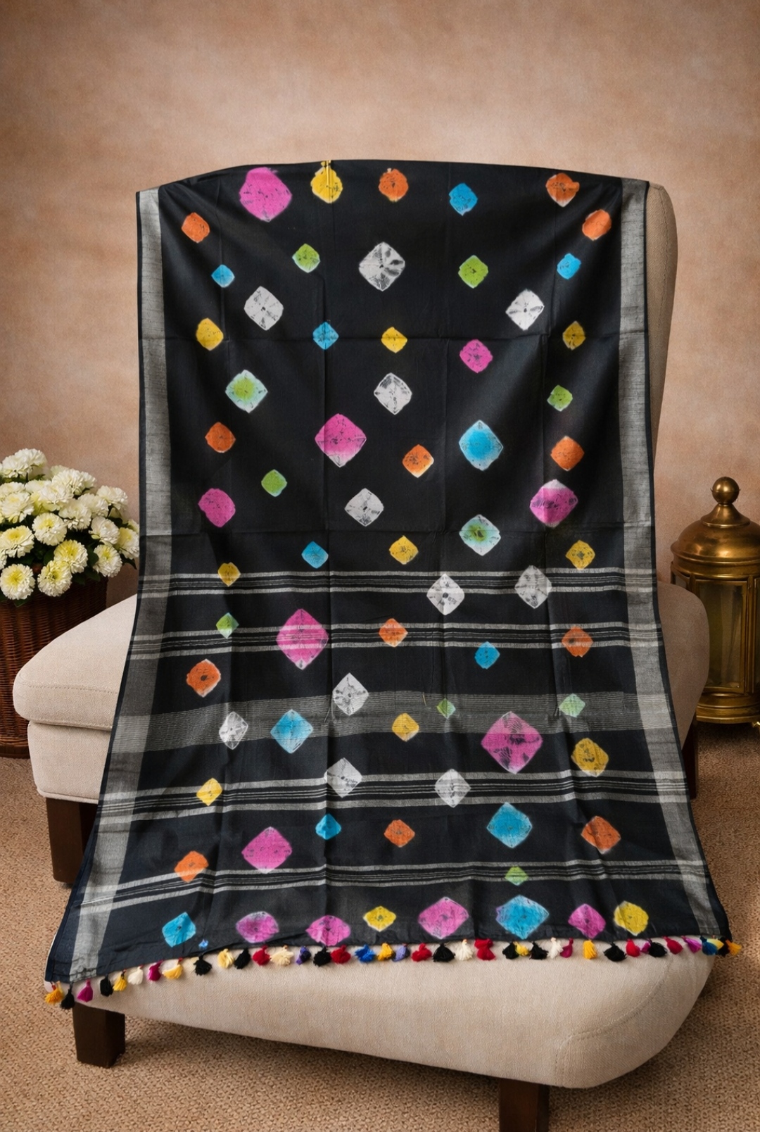 Cotton shibori saree 1 Cotton shibori saree