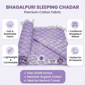 Lucky Sleep® Bhagalpuri Chadar Chekered 52X96 inch Purple