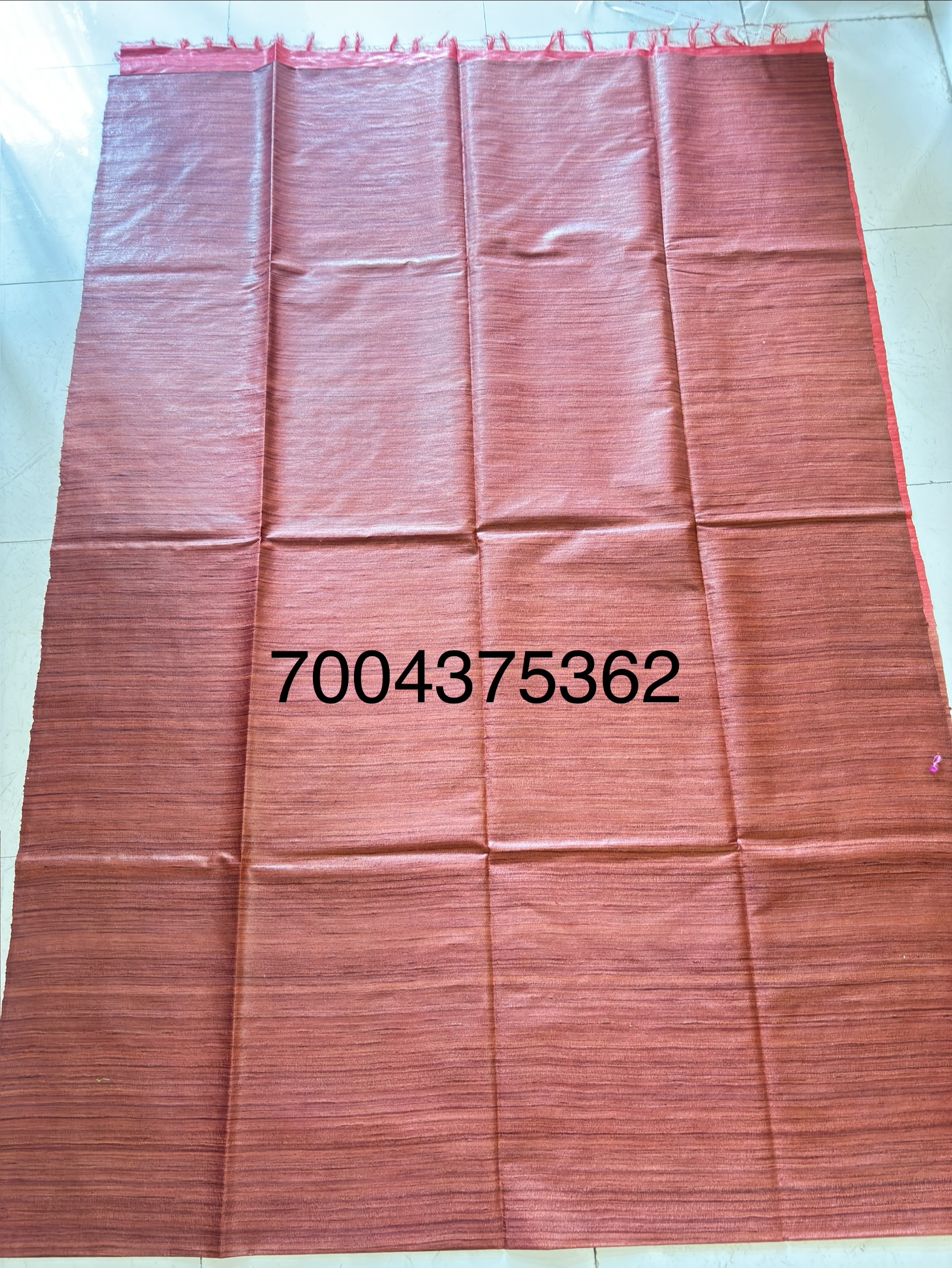 Pure Silk Tussar Ghicha Saree with Woven Zari Border 6 Pure Silk Tussar Ghicha Saree with Woven Zari Border - Image 4