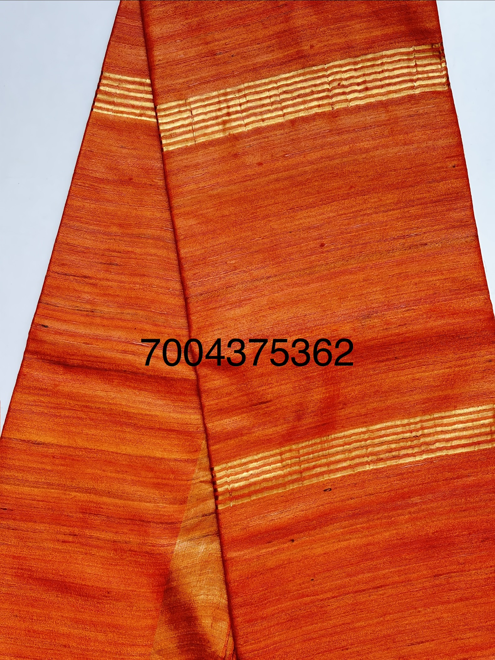 Pure Silk Tussar Ghicha Saree with Woven Zari Border 6 Pure Silk Tussar Ghicha Saree with Woven Zari Border - Image 4