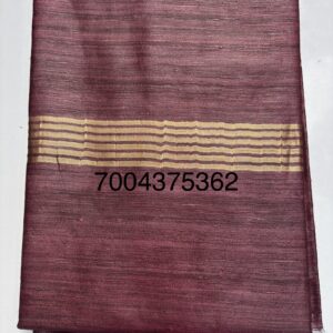 Pure Silk Tussar Ghicha Saree with Woven Zari Border
