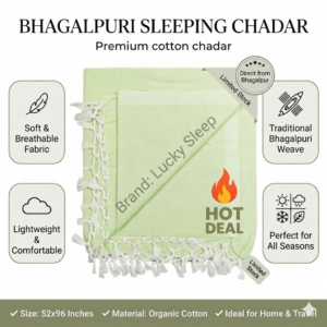 Lucky Sleep® Bhagalpuri Andi Chadar Double Thread 53 X 96 inch Parrot Green