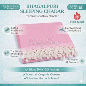 Lucky Sleep® Bhagalpuri Andi Dull Chadar Double Thread 54 X 100 inch Pink