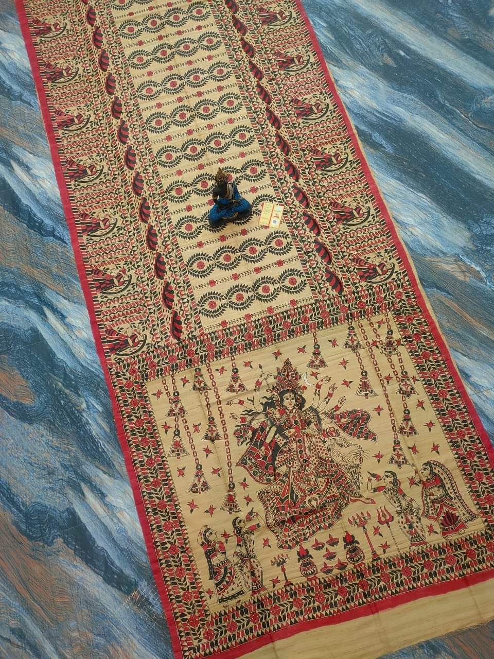 Tussar Ghicha Madhubani HandPainted Full Body Saree