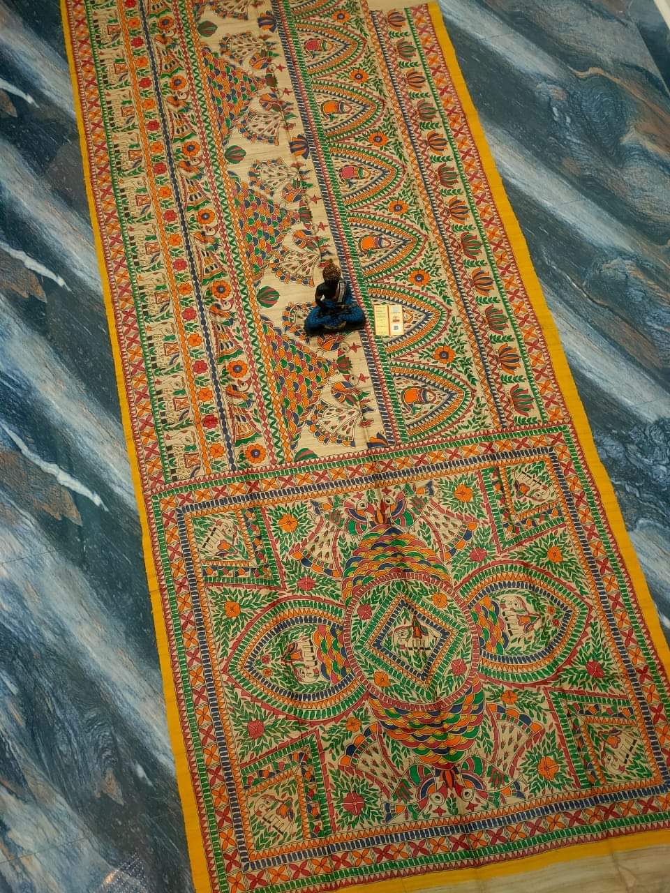 Tussar Ghicha Madhubani HandPainted Full Body Saree