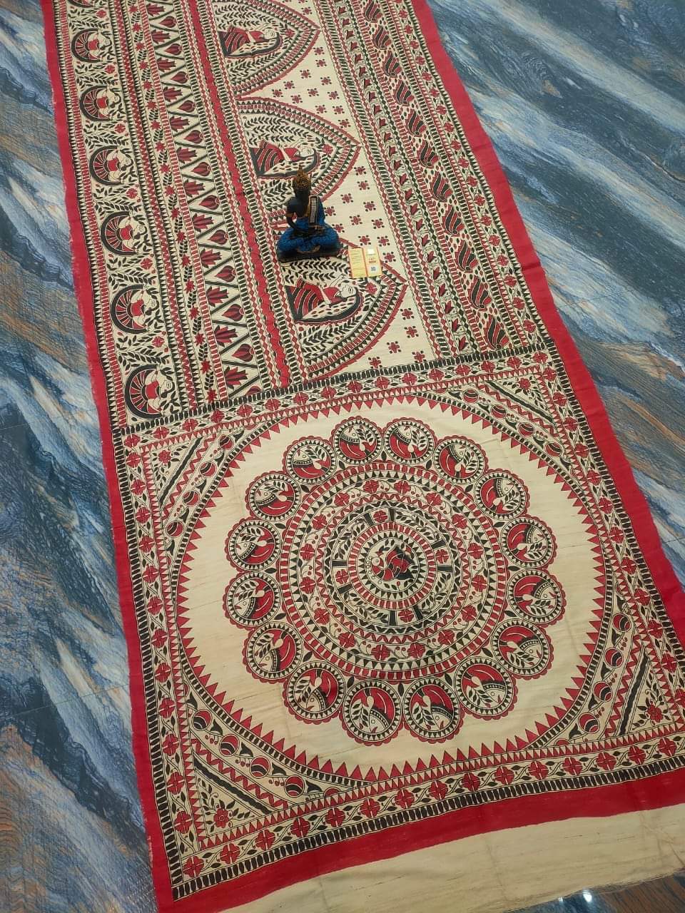 Tussar Ghicha Madhubani HandPainted Full Body Saree