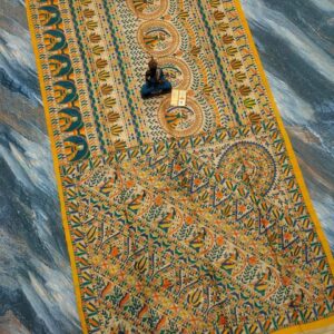 Tussar Ghicha Madhubani HandPainted Full Body Saree