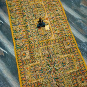 Tussar Ghicha Madhubani HandPainted Full Body Saree