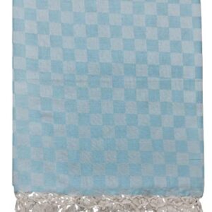 Lucky Sleep® Bhagalpuri Chadar Chekered 52X96 inch Turquoise Blue