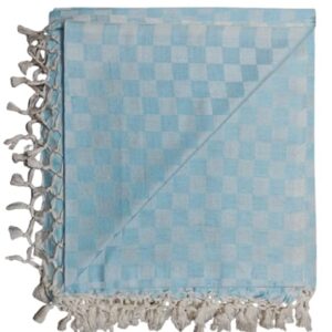Lucky Sleep® Bhagalpuri Chadar Chekered 52X96 inch Turquoise Blue