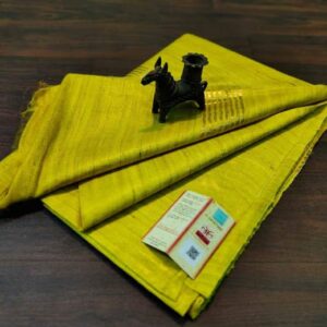 Pure Silk Tussar Ghicha Saree with Woven Zari Border