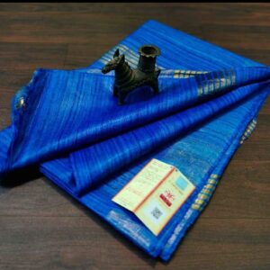 Pure Silk Tussar Ghicha Saree with Woven Zari Border