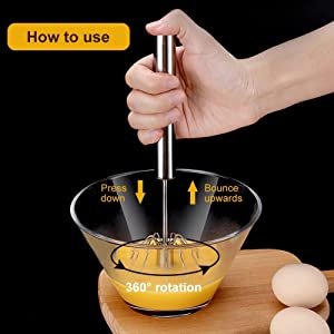 De’ Luce Stainless Steel Spring Whisk Egg Beater Milk Blender for Blending, Whisking Pack of 3