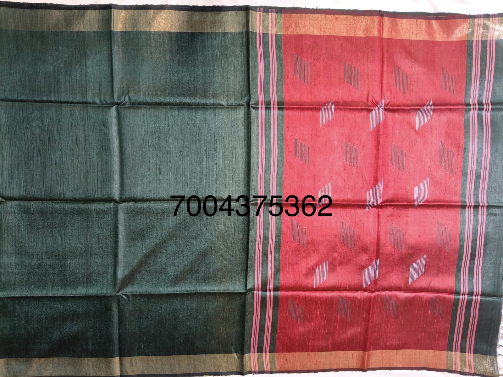 Handloom Woven Pure Dupion Silk Saree 6 Handloom Woven Pure Dupion Silk Saree - Image 4