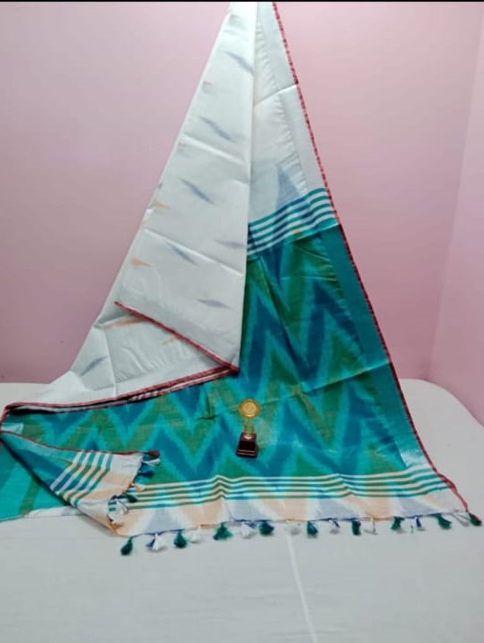 Bhagalpuri Handloom Pure Cotton Ikkat Saree for Women 2 Bhagalpuri Handloom Pure Cotton Ikkat Saree for Women