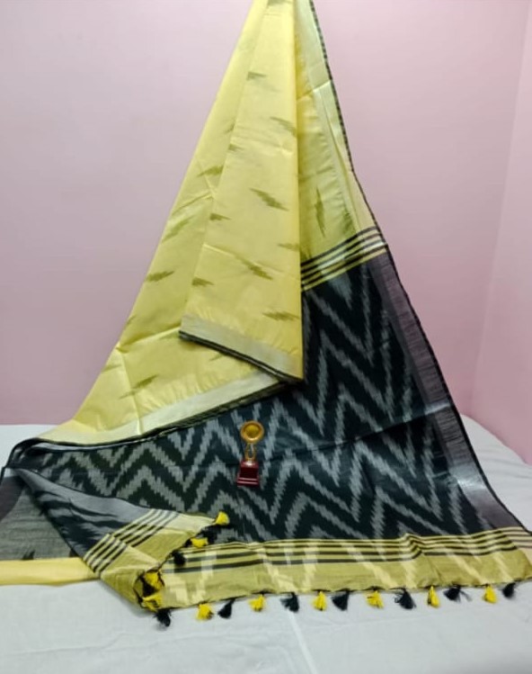 Bhagalpuri Handloom Pure Cotton Ikkat Saree for Women 2 Bhagalpuri Handloom Pure Cotton Ikkat Saree for Women