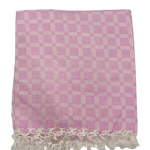 Lucky Sleep® Bhagalpuri Silky Soft Chadar Large Checked 52×96 inch Pink