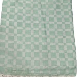Lucky Sleep® Bhagalpuri Silky Soft Chadar Large Checked 52×96 inch Parrot Green