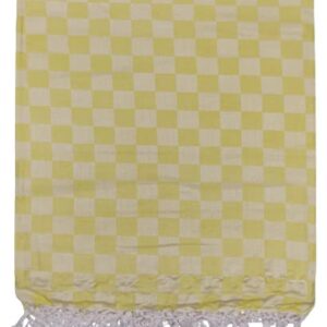 Lucky Sleep® Bhagalpuri Chadar Chekered Large 58X108 inch Yellow