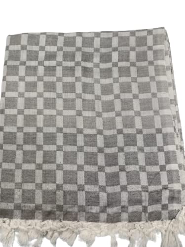 Lucky Sleep® Bhagalpuri Silky Soft Chadar Large Checked 52x96 inch Grey 1 Lucky Sleep® Bhagalpuri Silky Soft Chadar Large Checked 52x96 inch Grey