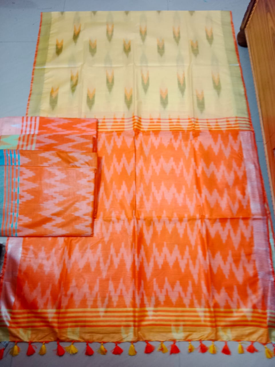 Bhagalpuri Handloom Pure Cotton Ikkat Saree for Women 3 Bhagalpuri Handloom Pure Cotton Ikkat Saree for Women