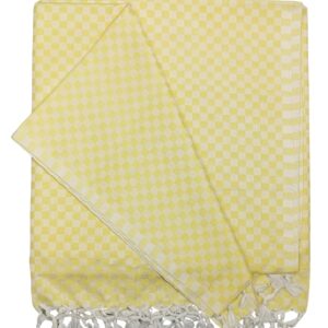 Lucky Sleep® Bhagalpuri Chadar Small Checked 52×96 inch Yellow