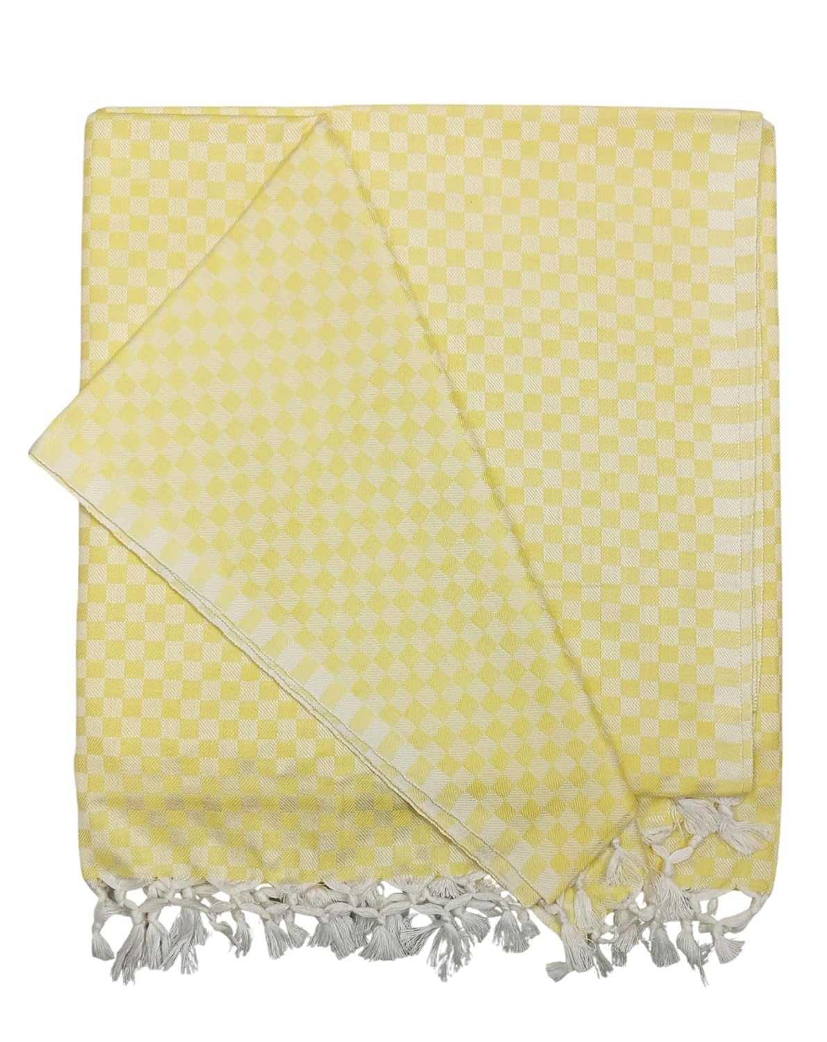 Lucky Sleep® Bhagalpuri Chadar Small Checked 52x96 inch Yellow