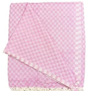 Lucky Sleep® Bhagalpuri Chadar Small Checked 52×96 inch Pink