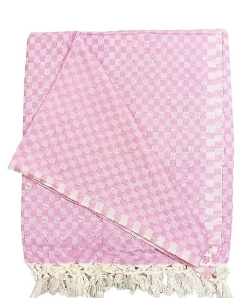 Lucky Sleep® Bhagalpuri Chadar Small Checked 52x96 inch Pink